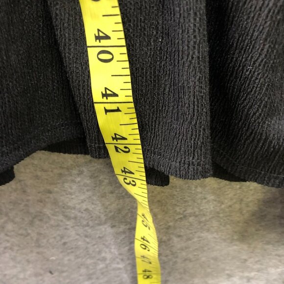 NWT Three Bird Nest Ellie Ruffle Midi Dress M Cami Black Crepe Scoop Neck Loose - Picture 8 of 10